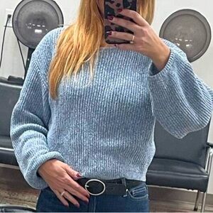 Cropped Blue Sweater